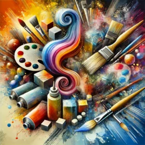 Read more about the article Materialer og teknikker: Akryl, spraymaling og mere.